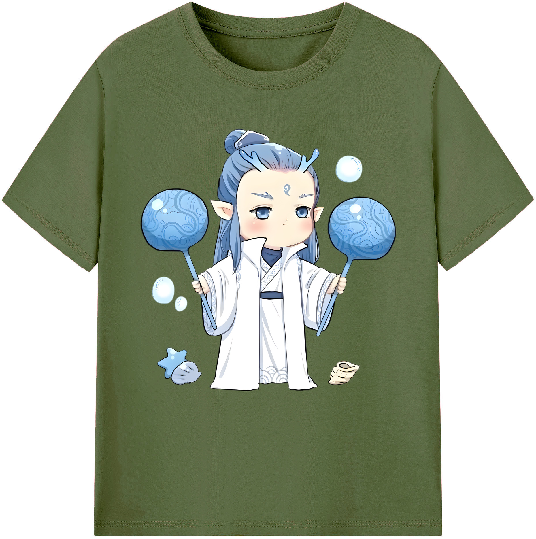 （画像用） Ne Zha 2 ナタ 魔童の大暴れ 綿100％半袖Tシャツ（フロントプリント）